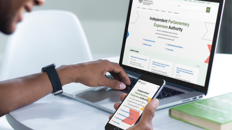 IPEA's new website previewed on a laptop