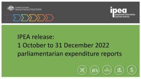 1 October to 31 December 2022 parliamentarian expenditure reports