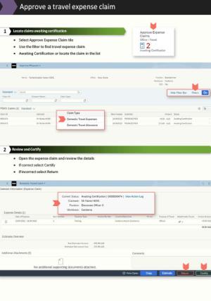 Approve a domestic travel expense claim