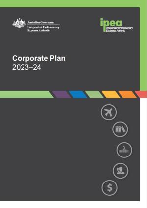 Corporate Plan 2023-24, featuring the IPEA logo and partial green border