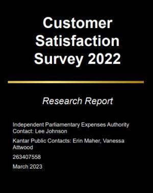Customer Satisfaction Survey 2022 Research Report - black background, white text