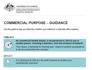 Commercial Purpose Guidance cover page